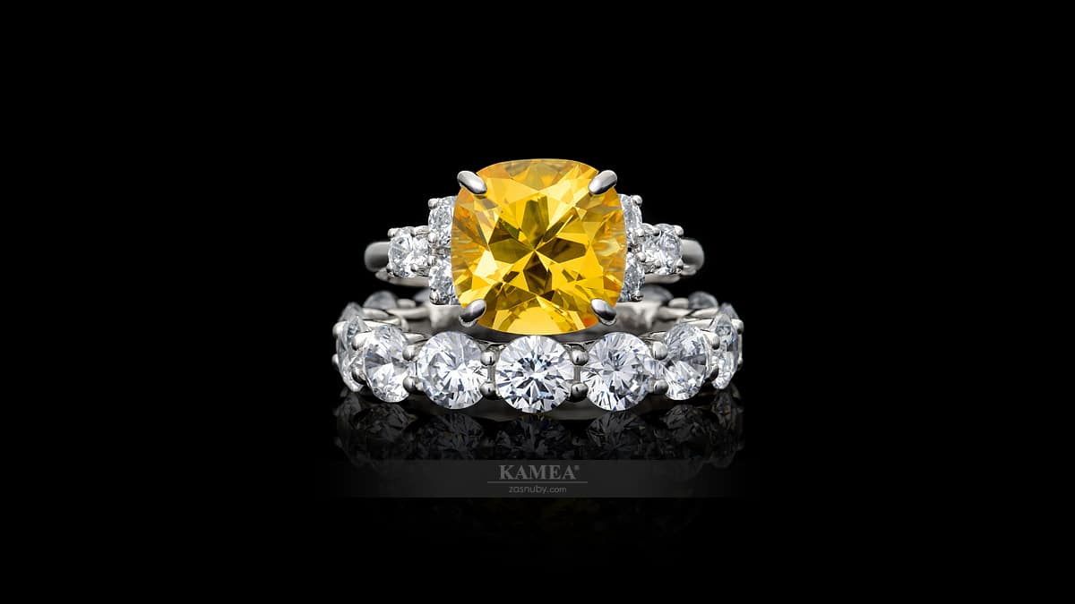 Cushion (vankúšik) diamant osadený do prsteňa| Celebrity collection 3649