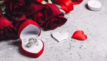 zásnubný prsteň a ruže